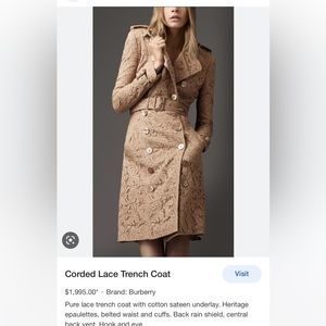 Burberry Lace trench coat size US2